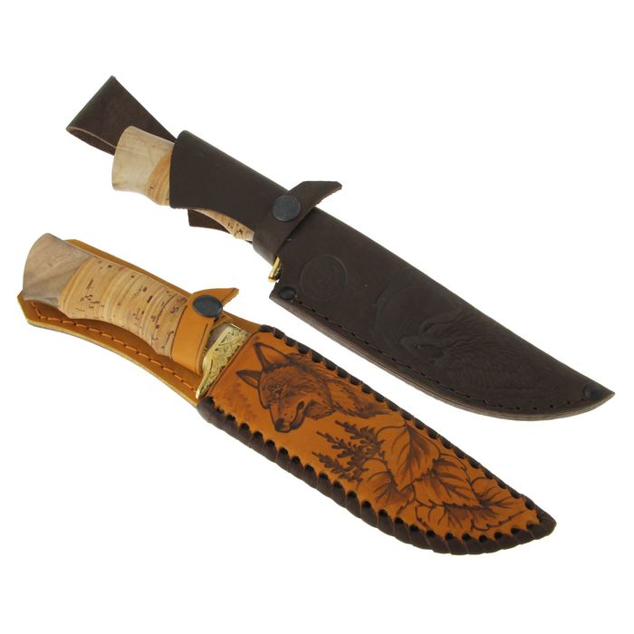 Нож Близнец дам. сталь литье береста кость