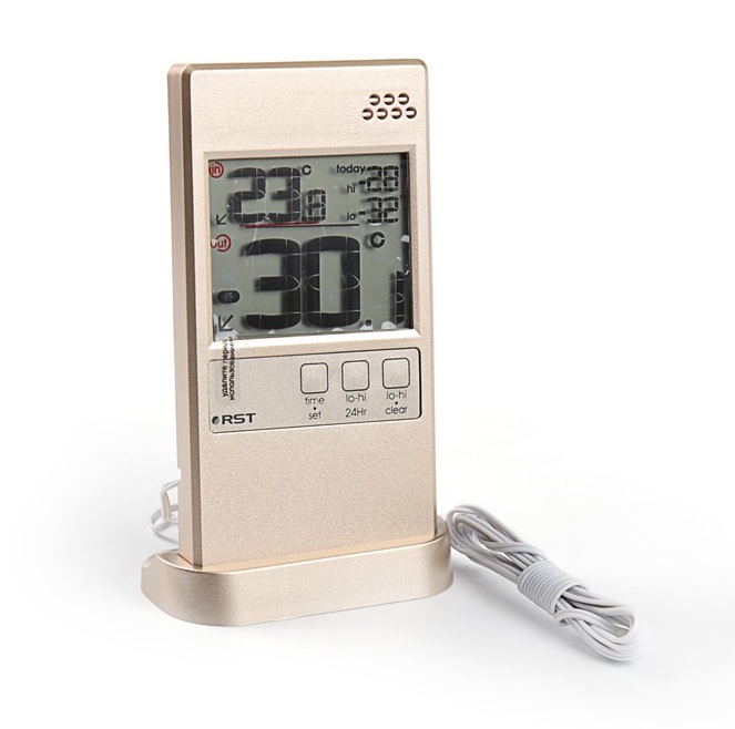 Термометр оконный (дом/улица, шампань) цифровой