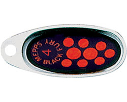 Блесна Black Fury Orange AG/O, №3, серебро/черный/кр.точки